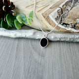 Onyx Necklace, Flat Oval