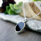 Onyx Necklace, Flat Oval