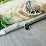 Onyx Necklace, Flat Oval