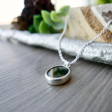 Onyx Necklace, Flat Oval