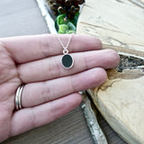 Onyx Necklace, Flat Oval