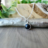 Onyx Necklace, Smooth, Round