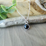Onyx Necklace, Smooth, Round
