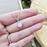 Moonstone Necklace, Faceted Circle, Medium