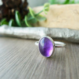 Amethyst Ring, Smooth, Oval