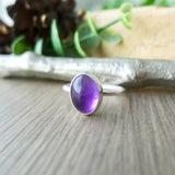Amethyst Ring, Smooth, Oval