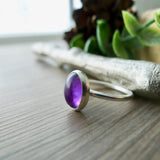 Amethyst Ring, Smooth, Oval