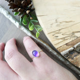 Amethyst Ring, Smooth, Oval