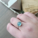 Moss Kyanite Ring, Paraiba Blue, Round, Faceted