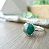 Emerald Ring, Round, Faceted