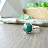 Emerald Ring, Round, Faceted