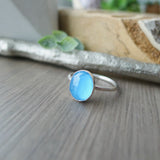 Turquoise Ring, Doublet, Oval, Faceted