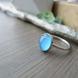 Turquoise Ring, Doublet, Oval, Faceted