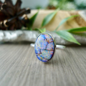 Sterling Opal Ring, Oval