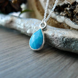 Turquoise Necklace, Tear Drop, Faceted