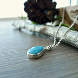 Turquoise Necklace, Tear Drop, Faceted