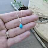 Turquoise Necklace, Tear Drop, Faceted