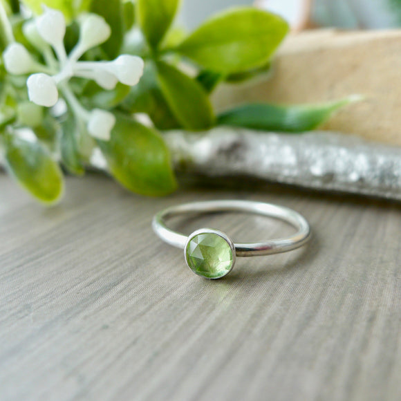 Peridot Ring, Faceted