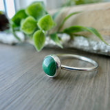 Malachite Ring, Smooth Round, Medium