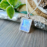Moonstone Necklace, Emerald Cut