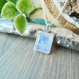 Moonstone Necklace, Emerald Cut