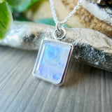 Moonstone Necklace, Emerald Cut
