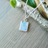 Moonstone Necklace, Emerald Cut