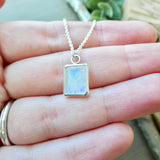 Moonstone Necklace, Emerald Cut