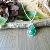 Emerald Necklace, Faceted, Tear Drop,