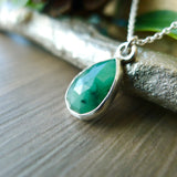 Emerald Necklace, Faceted, Tear Drop,