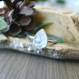 Moonstone Ring, Tear Drop, Faceted