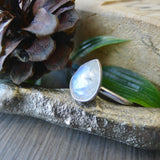 Moonstone Ring, Tear Drop, Faceted
