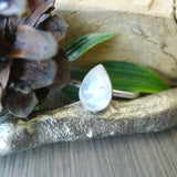 Moonstone Ring, Tear Drop, Faceted