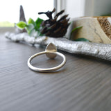 Moonstone Ring, Tear Drop, Faceted