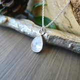 Moonstone Necklace, Faceted, Tear Drop