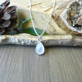 Moonstone Necklace, Faceted, Tear Drop