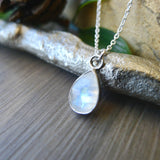 Moonstone Necklace, Faceted, Tear Drop