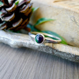Black Opal Ring, Smooth, 5mm