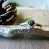 Black Opal Ring, Smooth, 5mm