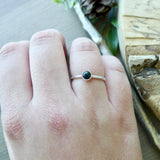 Black Opal Ring, Smooth, 5mm