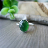 Serpentine Ring, Oval, Faceted