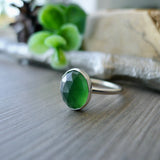 Serpentine Ring, Oval, Faceted