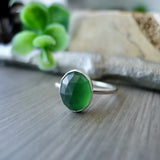 Serpentine Ring, Oval, Faceted