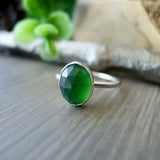 Serpentine Ring, Oval, Faceted