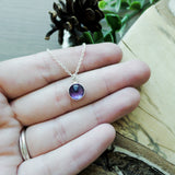 Amethyst Necklace, Faceted, Circle