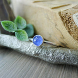 Tanzanite Ring, Faceted, 6mm