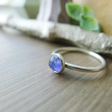 Tanzanite Ring, Faceted, 6mm