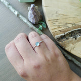 Aquamarine Ring, Faceted Round, 6mm