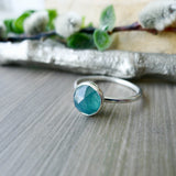 Grandidierite Ring, Faceted Round 8mm
