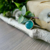 Grandidierite Ring, Faceted Round 8mm